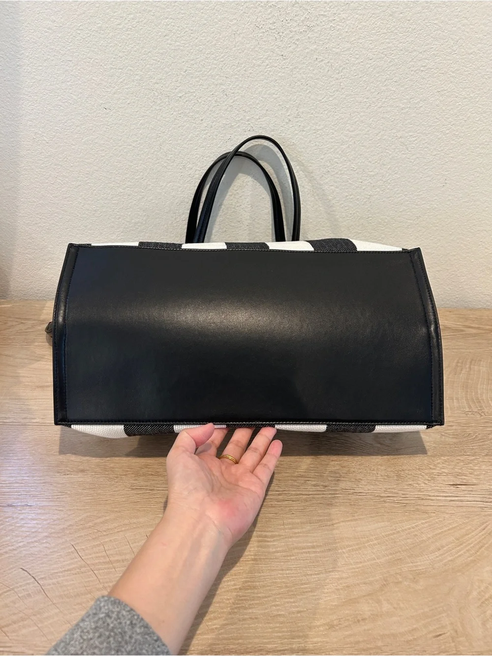 New Proenza Schouler Canvas Striped Days Tote Black/White with Dust Bag, $1290